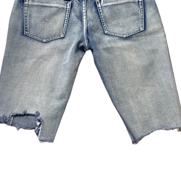 One Teaspoon Distressed Blue Trucker Shorts Size 30 - Picture 6 of 9
